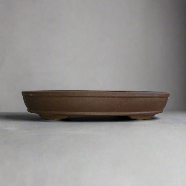 36cm Premium Unglazed Bonsai Pot | Oval | 36cm x 25cm x 6cm | Brown