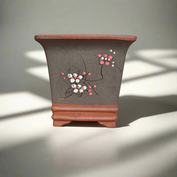 20cm Premium Unglazed Bonsai Pot | Cascade | 20cm x 20cm | Brown