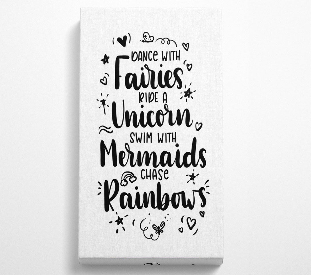  A Canvas Print of Dance With Fairies Ride A Unicorn Canvas Print