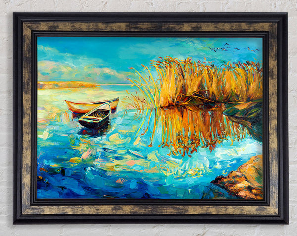 Twin Sailboat Reflections Framed Print