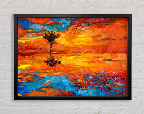 Reflections Of The Lonesome Tree Framed Print