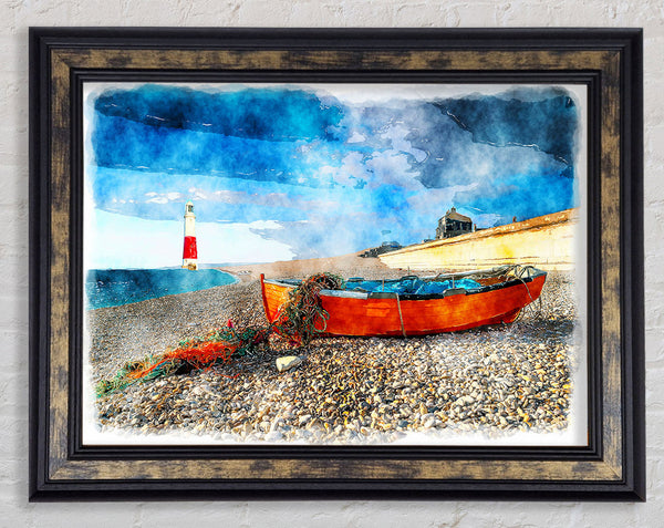 Sailboat Lighthouse 1 Framed Print