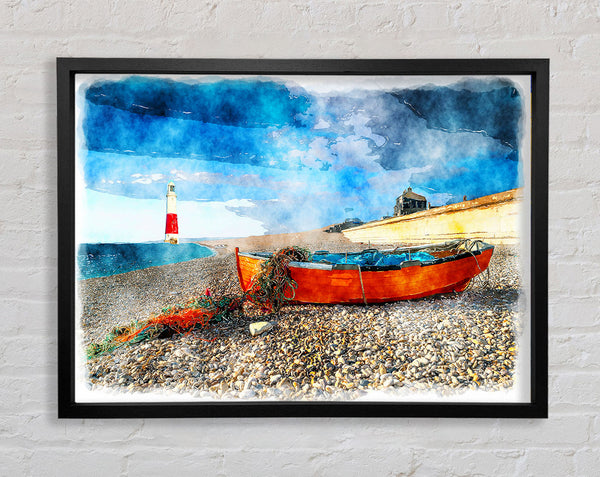 Sailboat Lighthouse 1 Framed Print