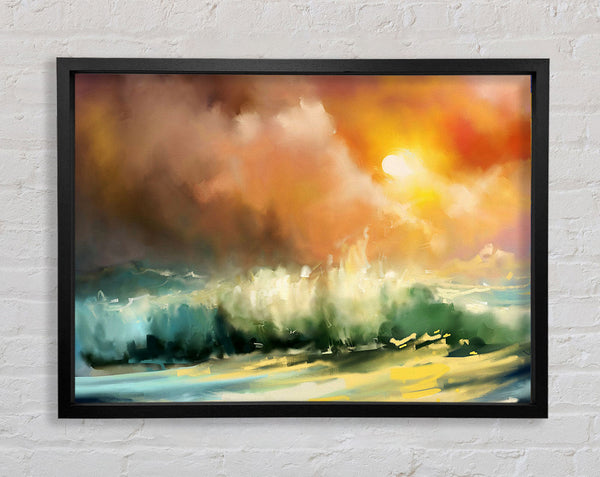 Raging Ocean Skies Framed Print