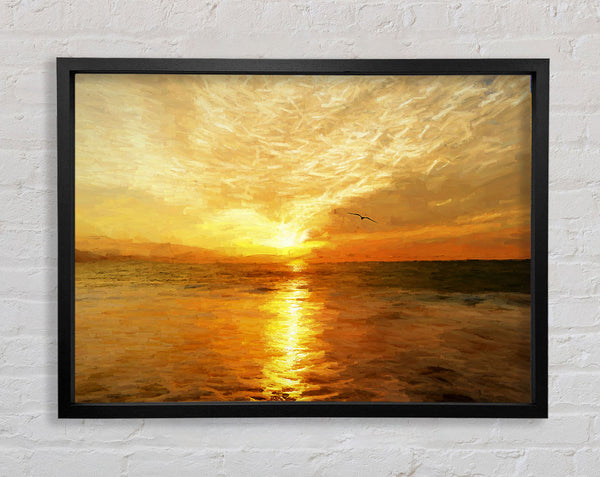 Perfect Sunset Ocean Framed Print