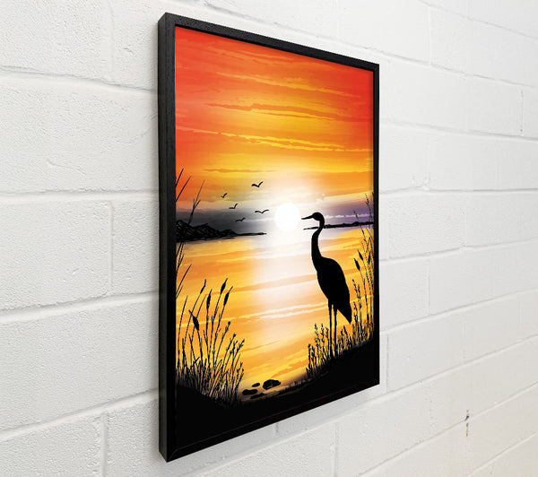 Beautiful Crane At Sunset