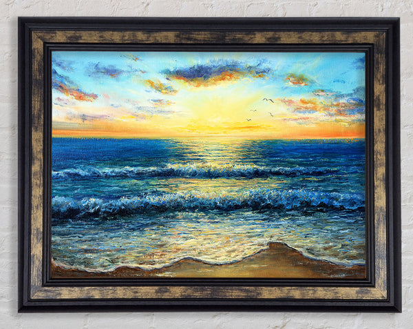 Painting Of The Perfect Sunset Framed Print