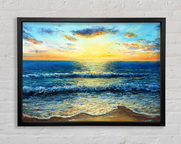 Painting Of The Perfect Sunset Framed Print