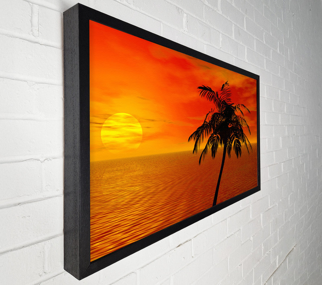  A Canvas Print of Palm Tree Ocean Sun Canvas Print