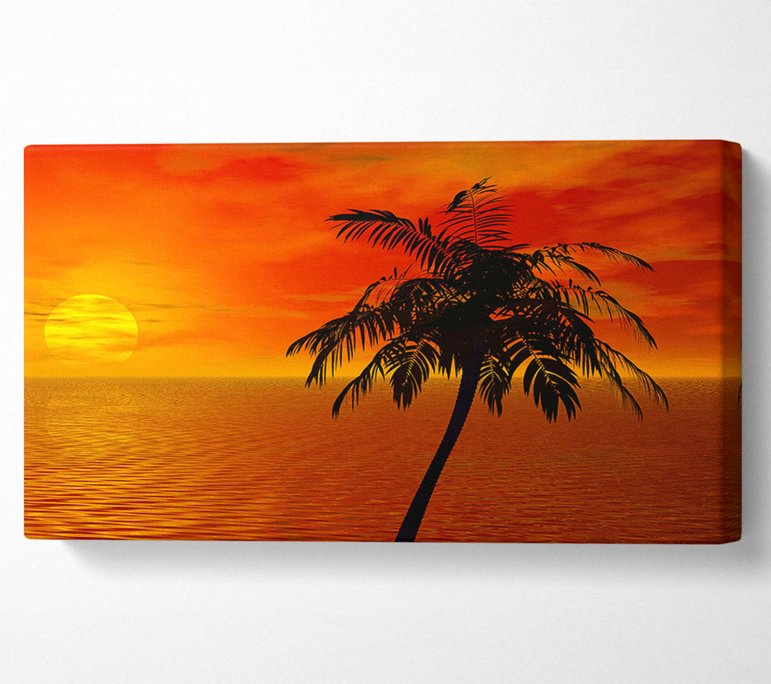  A Canvas Print of Palm Tree Ocean Sun Canvas Print