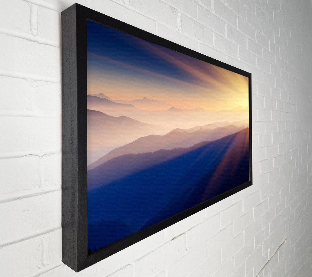  A Canvas Print of Misty Sunrise Mountains Canvas Art