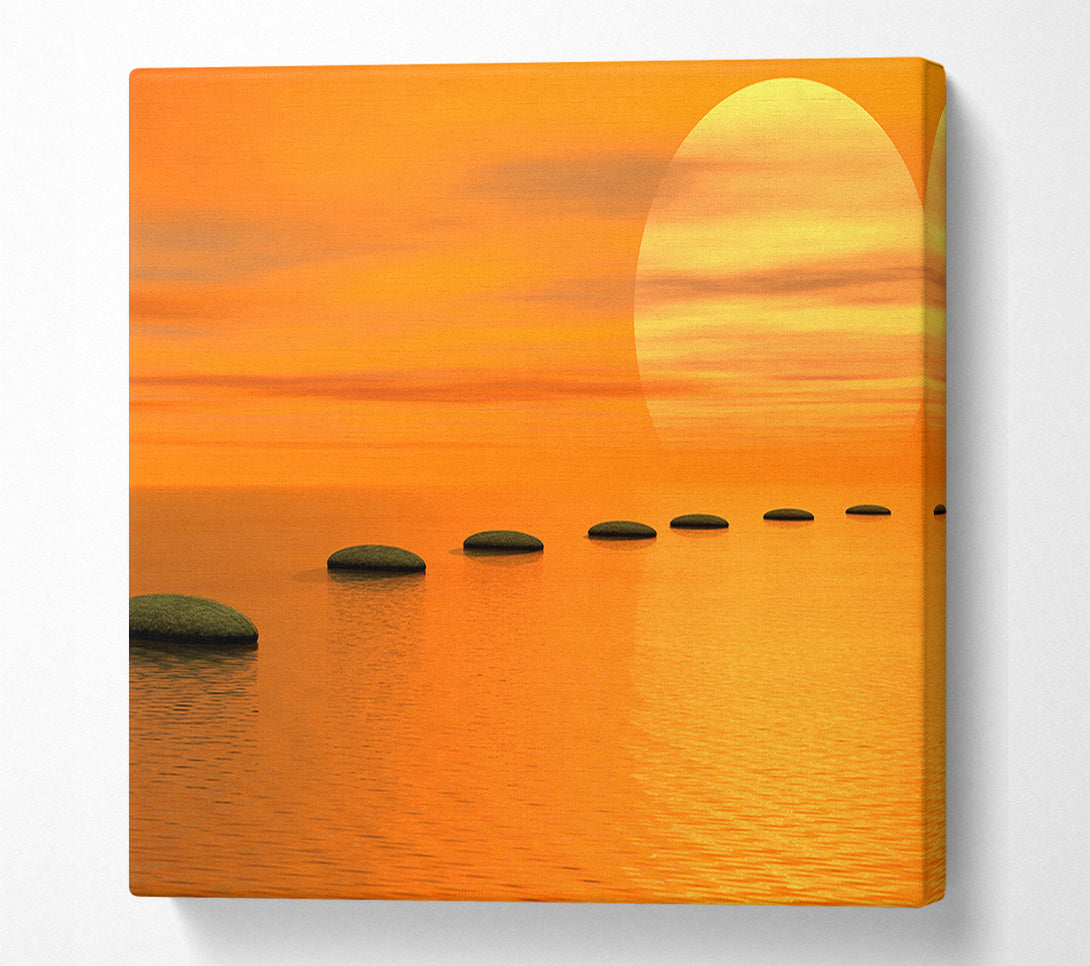  A Canvas Print of Pebbles To The Tranquil Sun Canvas Wall Art