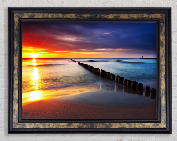 Sun Through The Ocean Waves Framed Print