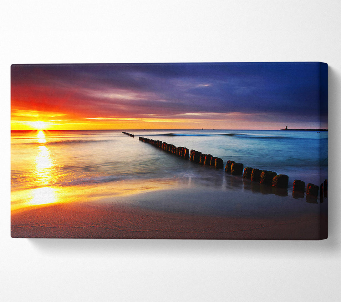  A Canvas Print of Sun Through The Ocean Waves Canvas Art