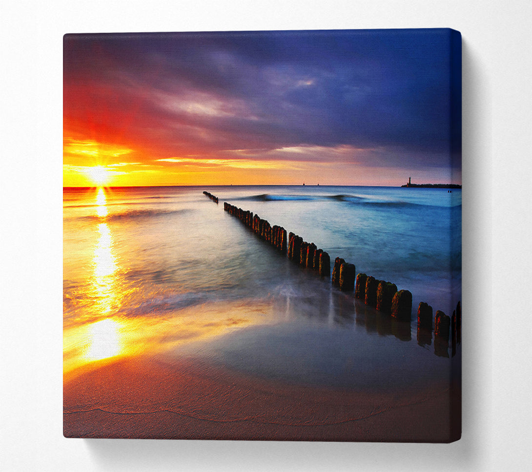  A Canvas Print of Sun Through The Ocean Waves Canvas Art