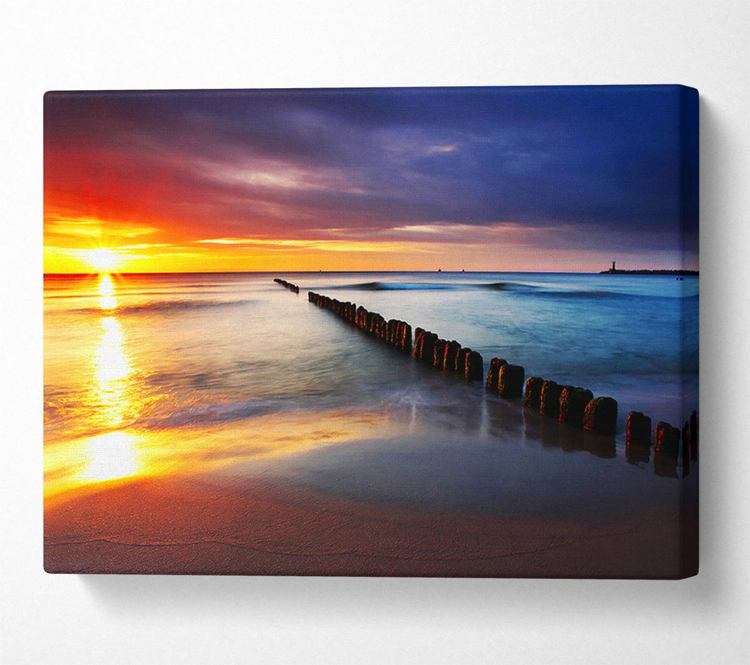  A Canvas Print of Sun Through The Ocean Waves Canvas Art