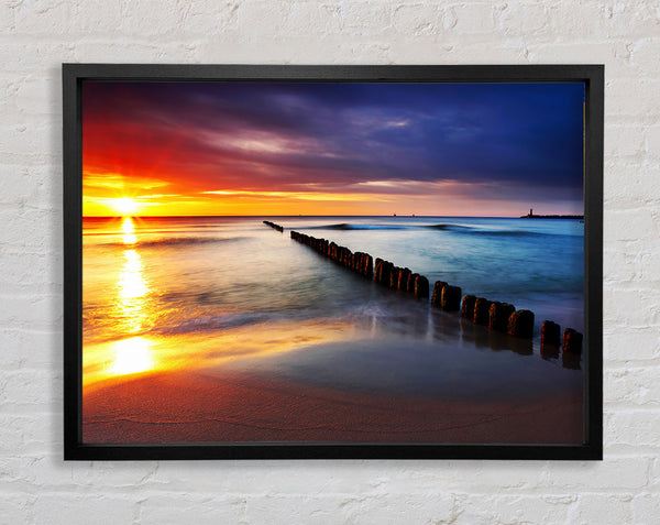 Sun Through The Ocean Waves Framed Print