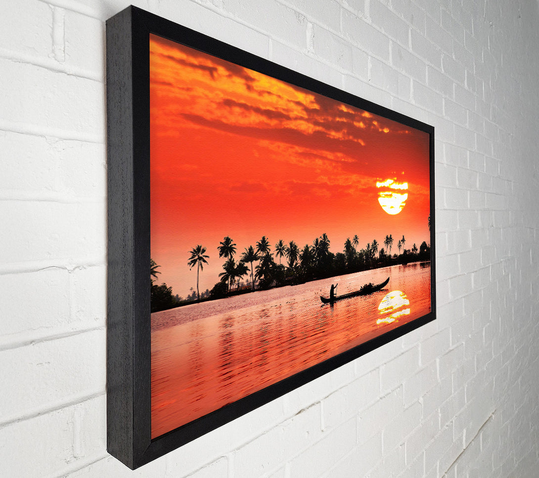  A Canvas Print of Red Sun Reflections Canvas Print