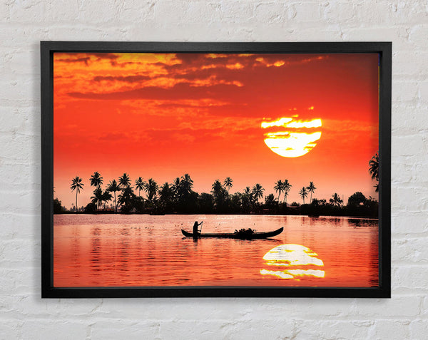 Red Sun Reflections Framed Print