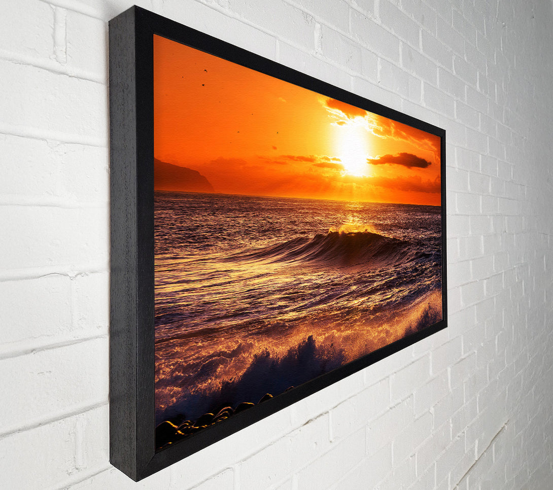  A Canvas Print of Sun Blaze Waves Canvas Print