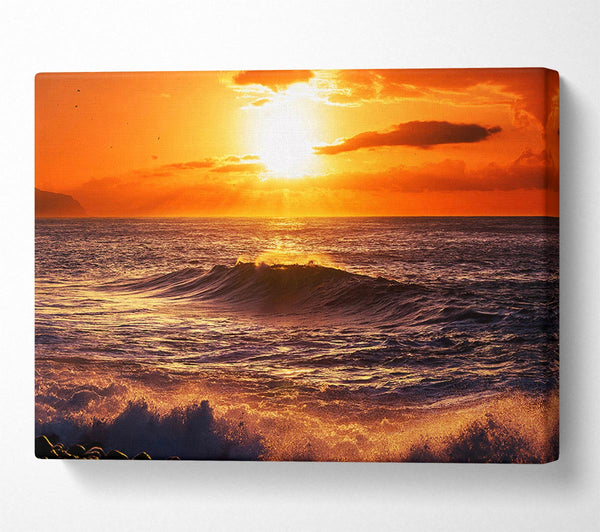  A Canvas Print of Sun Blaze Waves Canvas Print