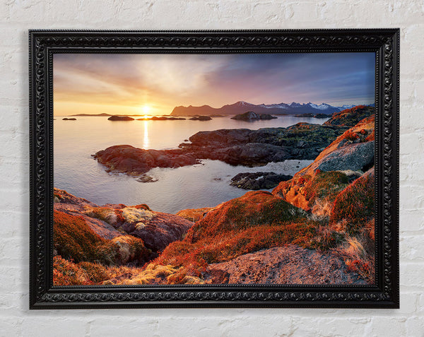 Mountain Sun Sparkle Framed Print