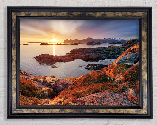 Mountain Sun Sparkle Framed Print