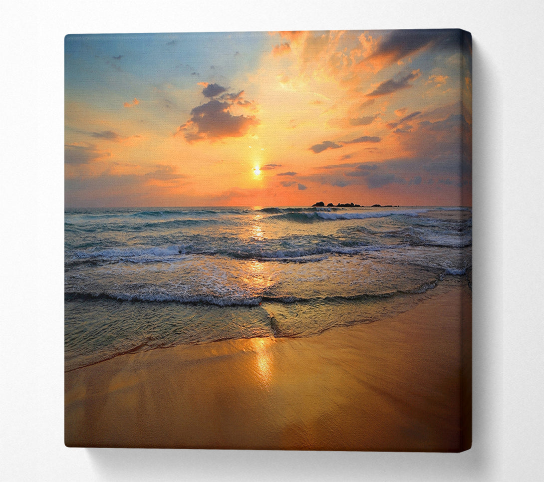  A Canvas Print of Beach Waves Canvas Print