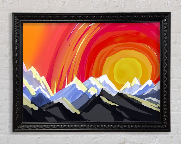 Mountain Peak Sun Framed Print