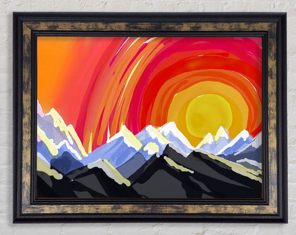 Mountain Peak Sun Framed Print