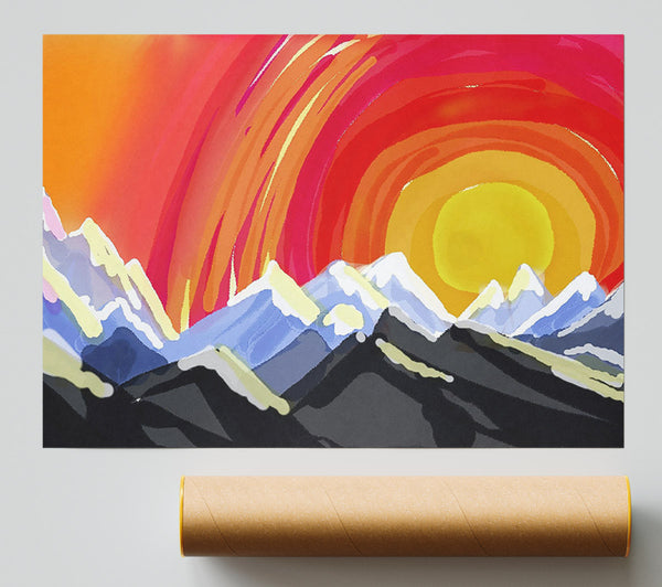 Mountain Peak Sun Giclee Print