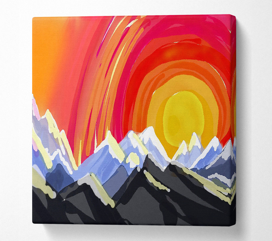  A Canvas Print of Mountain Peak Sun Canvas Art