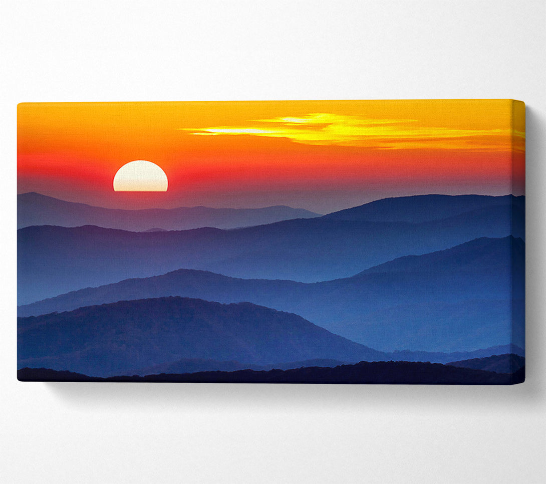  A Canvas Print of Sunset Mountain Blues Canvas Wall Art