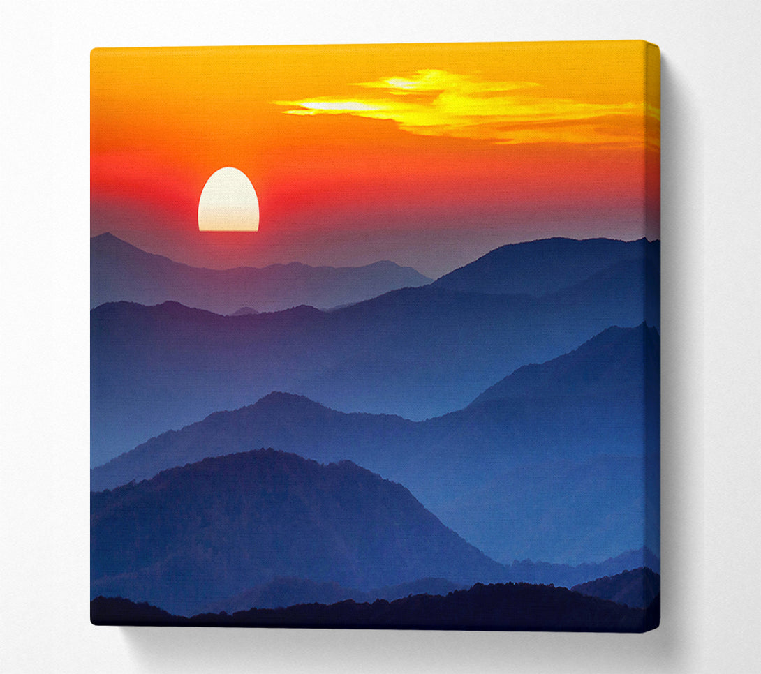  A Canvas Print of Sunset Mountain Blues Canvas Wall Art