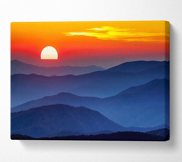  A Canvas Print of Sunset Mountain Blues Canvas Wall Art