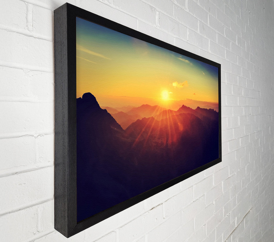  A Canvas Print of Sunrays Over The Mountains 2 Canvas Art