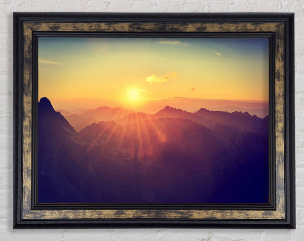 Sunrays Over The Mountains 1 Framed Print
