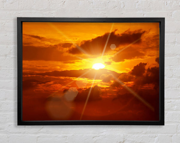Sun Blaze Clouds Framed Print