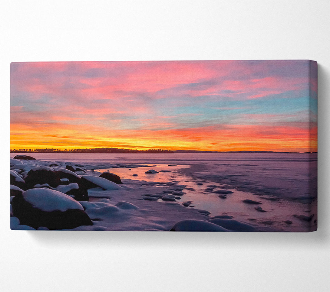  A Canvas Print of Low Tide Pebble Beach Canvas Print