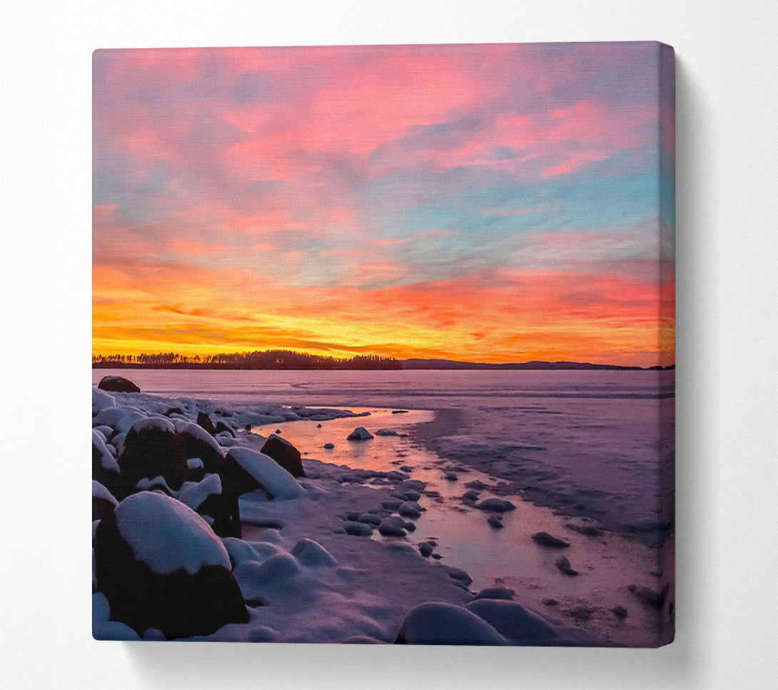  A Canvas Print of Low Tide Pebble Beach Canvas Print
