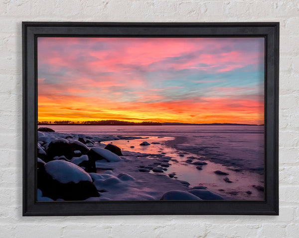 Low Tide Pebble Beach Framed Print