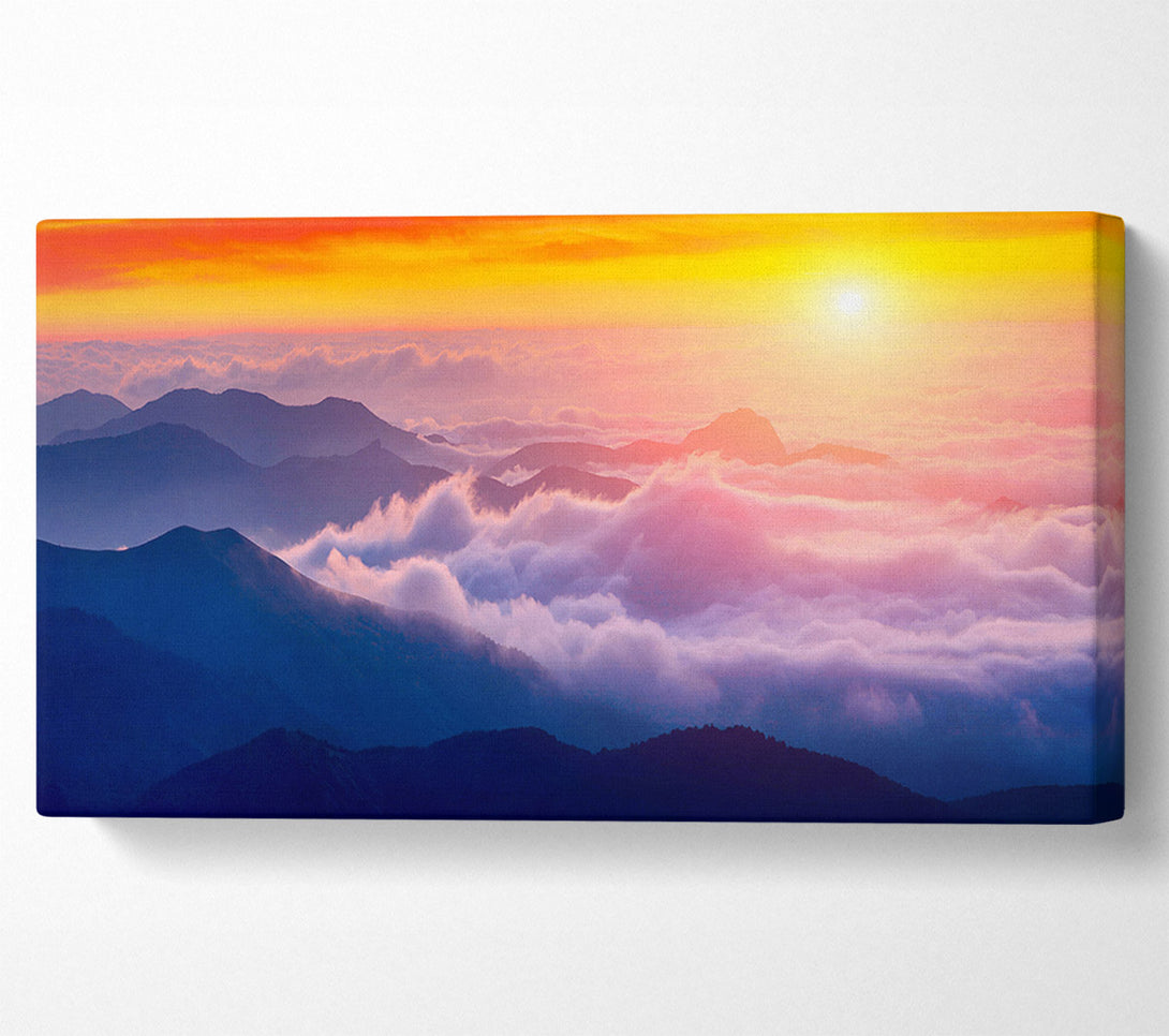  A Canvas Print of Sun Above The Mountain Clouds Canvas Art