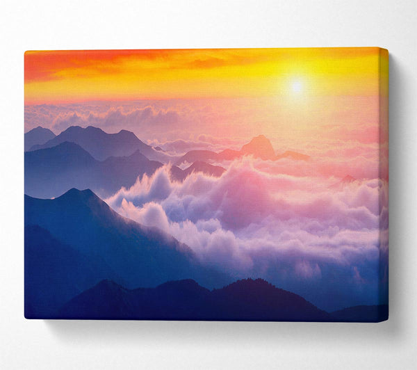  A Canvas Print of Sun Above The Mountain Clouds Canvas Art