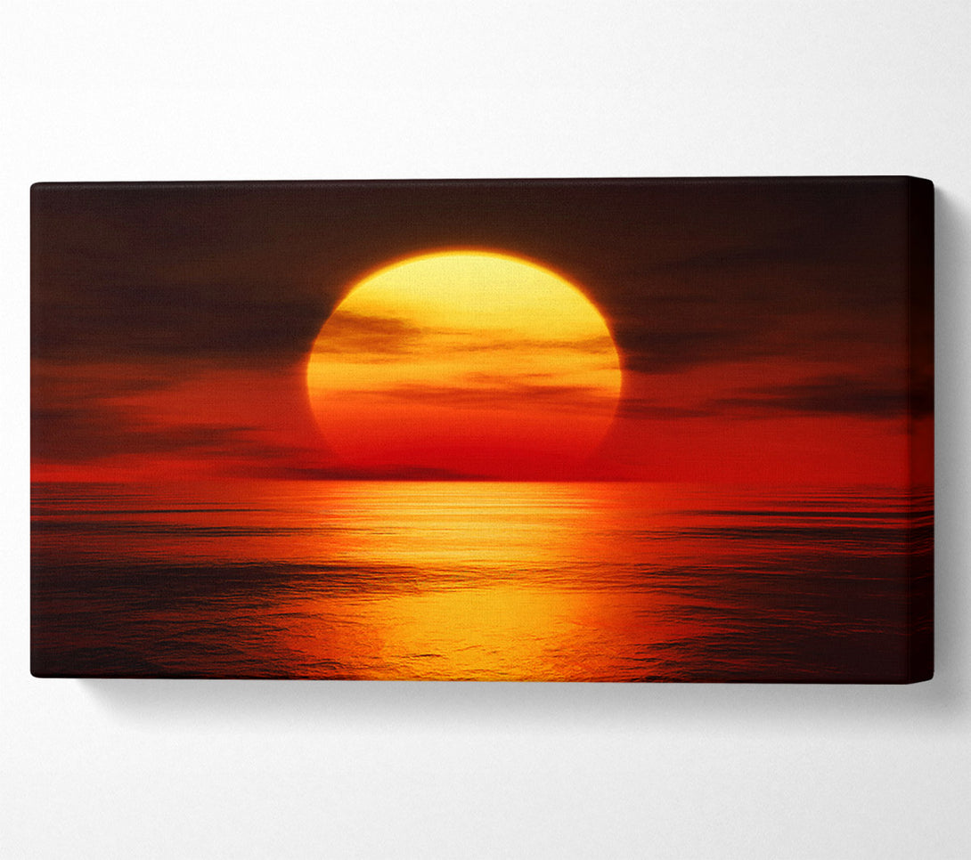  A Canvas Print of Red Fire Sky Reflections Canvas Art