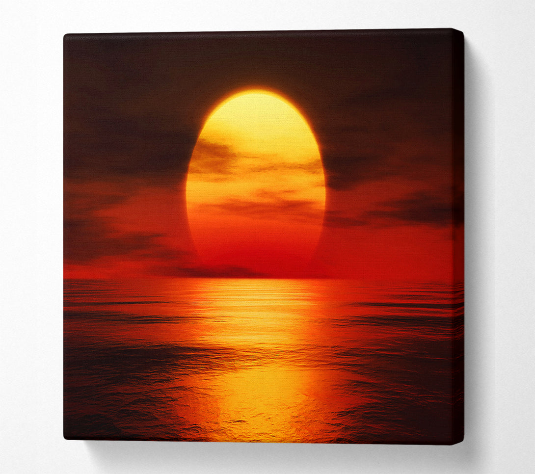  A Canvas Print of Red Fire Sky Reflections Canvas Art