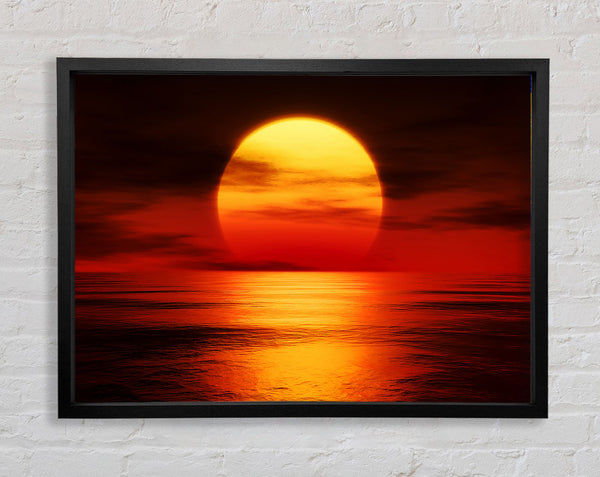Red Fire Sky Reflections Framed Print
