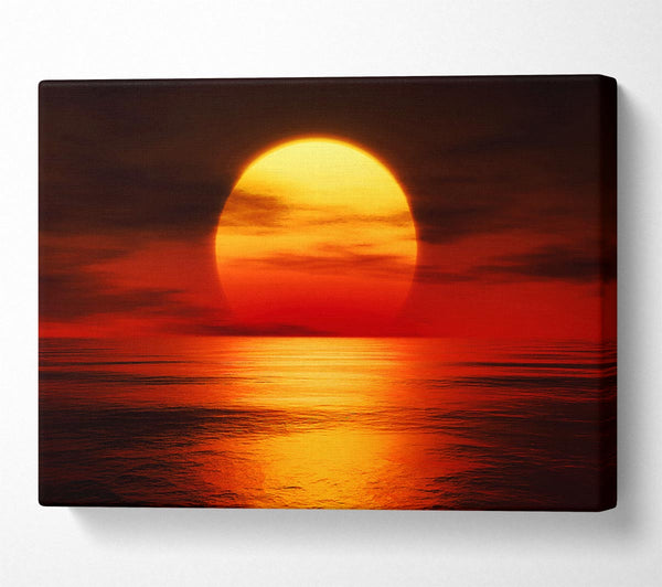  A Canvas Print of Red Fire Sky Reflections Canvas Art