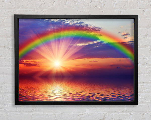 Rainbow Sun Blaze Framed Print