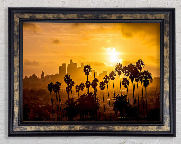 Palm Tree City Framed Print