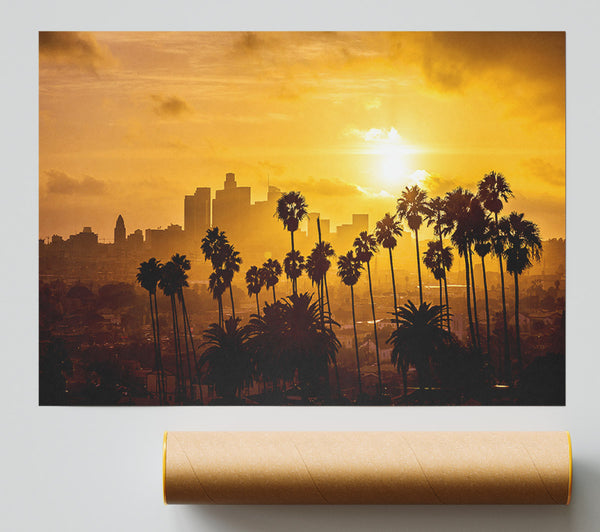 Palm Tree City Giclee Print